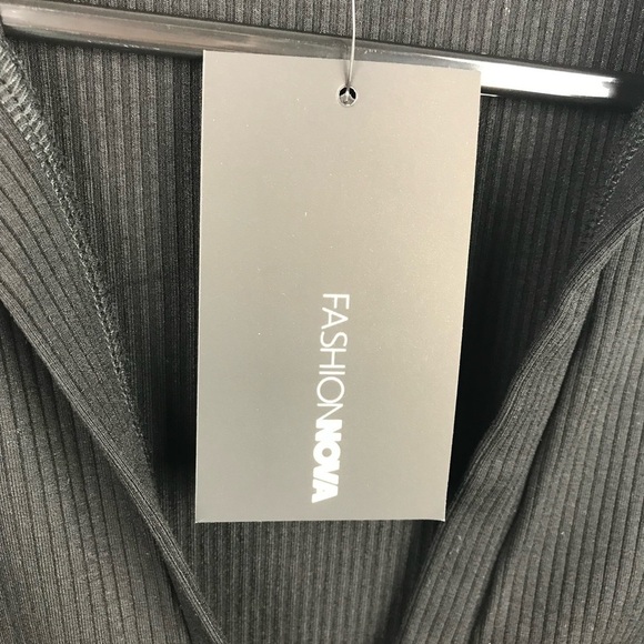 Nwt - Fashion Nova in New York Ribbed Mini Dress - Black. Size: S. - Picture 6 of 8